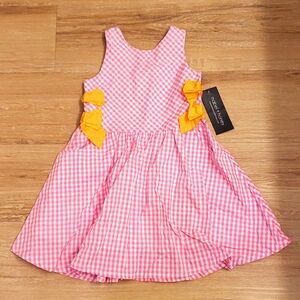 NWT pink gingham dress sz 5